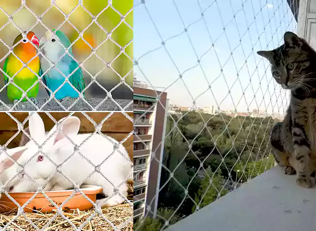 Pet safety net installed on a balcony