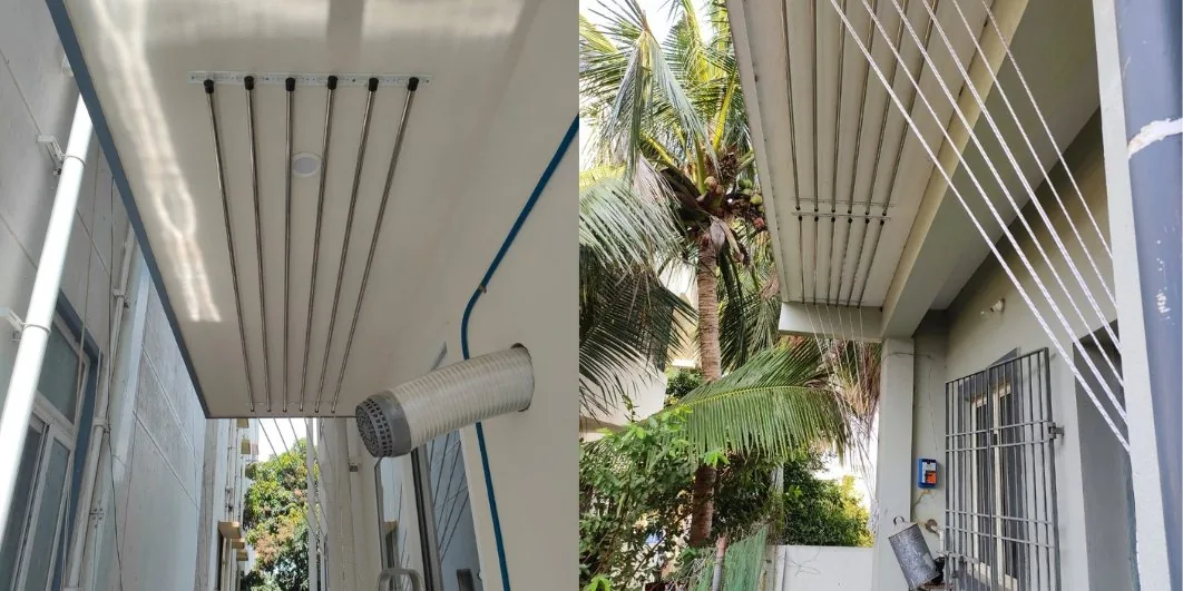 Ceiling-mounted pull and dry cloth hanger systems