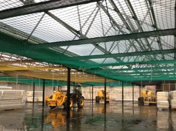 Industrial safety net system installed in a large facility
